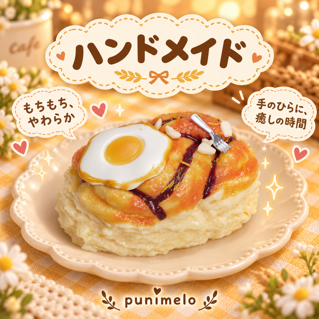 【Punimelo】フードスクイーズ 全6種｜もちもちやわらか触感・シリコーン製・ハンドメイド