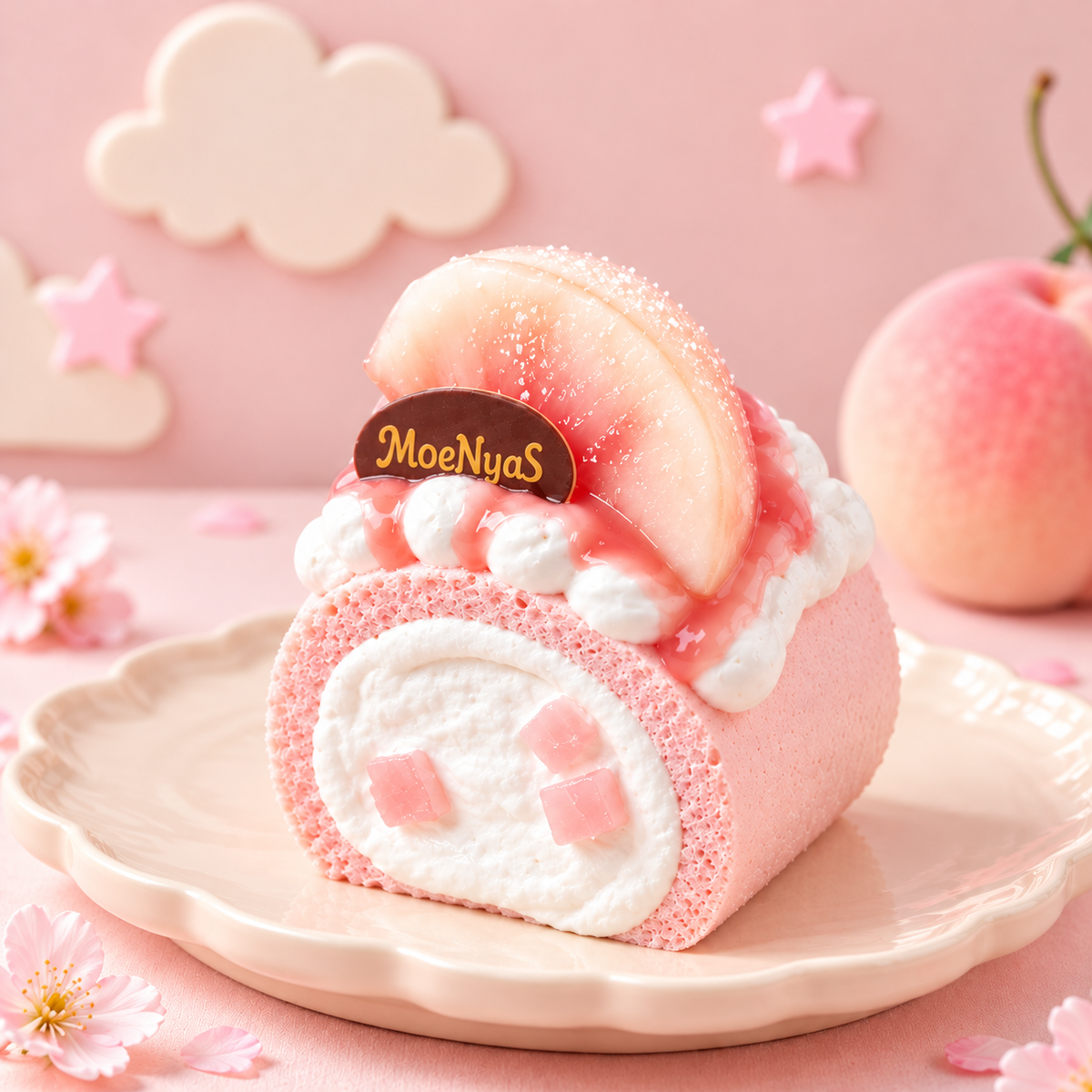 【Punimelo】デコレーションロールケーキ スクイーズ 全9種｜もちもちやわらか触感・シリコーン製・ハンドメイド