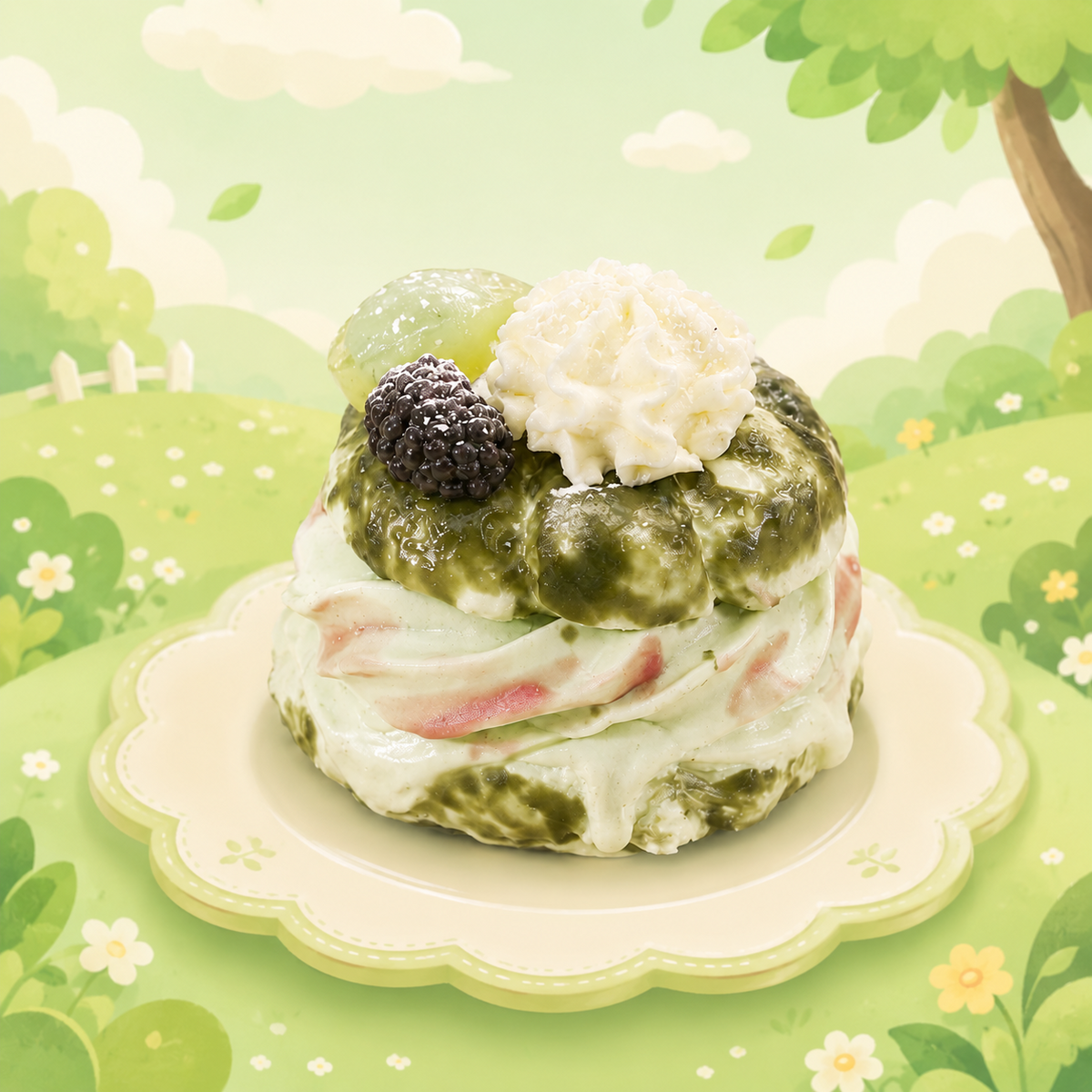 【Punimelo】シュークリーム スクイーズ 全2種｜もちもちやわらか触感・シリコーン製・ハンドメイド